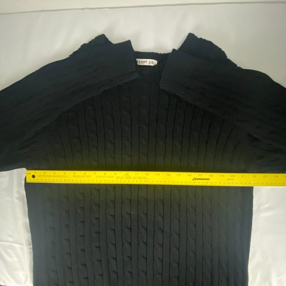 Old Navy Sweater Mens XL Cotton Black Cable Knit Crew Neck Long Sleeve Pullover - Picture 9 of 14